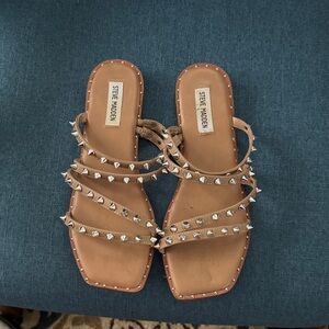 Steve Madden Brown Sandals with Silver Studs